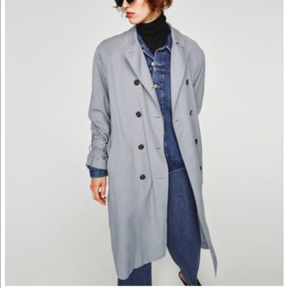 denim trench coat zara